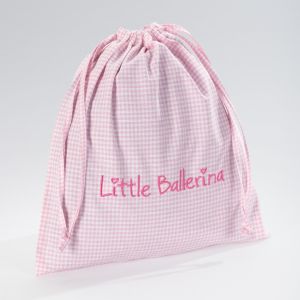 GINGHAM DRAWSTRING BALLET BAG